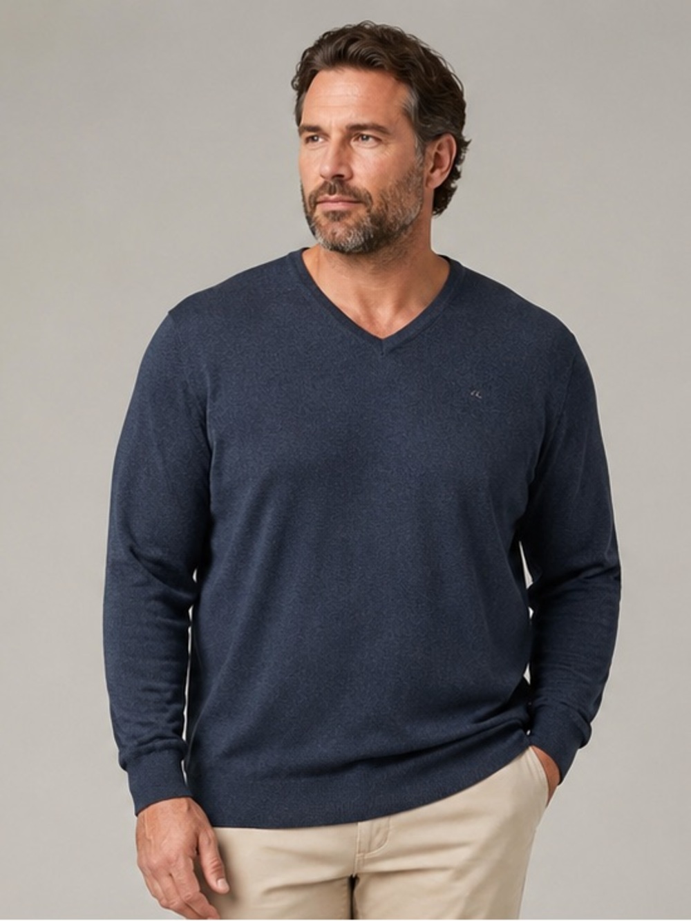 J.Lindeberg Lymann True Merino Wool V-Neck Sweater XXL Blue